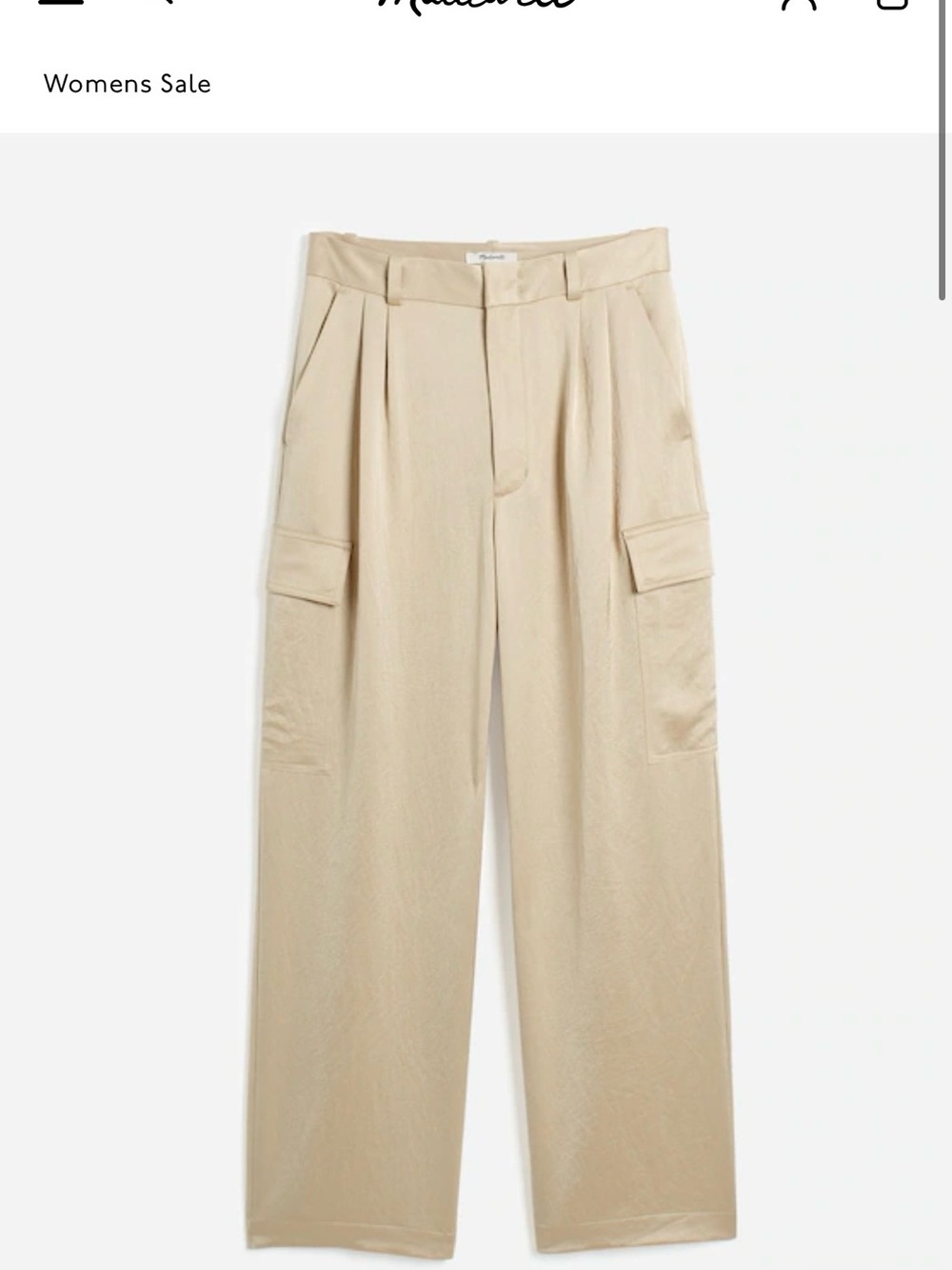 Madewell Beige Wide-Leg Cargo Trousers